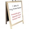 BarProducts Handcrafted Woodshop Made In The USA A-Frame Sidewalk Dry Erase Whiteboard – Double Sided - Natural Wood Frame