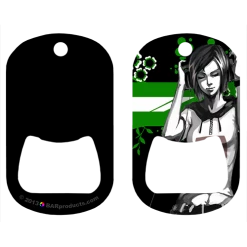 BarProducts.com PRODUCT DESIGNER Kolorcoat™ Dog Tag Opener - Cool Chick