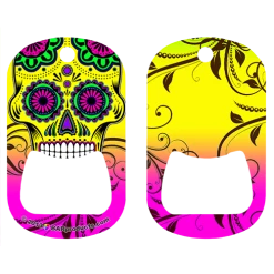 BarProducts.com Kolorcoat™ Dog Tag Opener - Sugar Skull PRODUCT DESIGNER