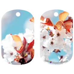BarProducts.com Custom Novelties Kolorcoat™ Dog Tag - White Flowers