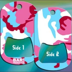 BarProducts.com Dog Tag Bottle Opener - Blue / Pink Camo