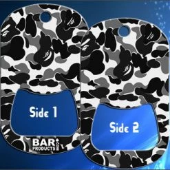 BarProducts.com HOME BAR & GIFTS Dog Tag Bottle Opener - Black And White Camo