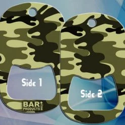 BarProducts.com HOME BAR & GIFTS Dog Tag Bottle Opener - Dark Green Camo