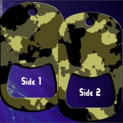 BarProducts.com Dog Tag Bottle Opener - Black / Yellow Grunge Camo HOME BAR & GIFTS