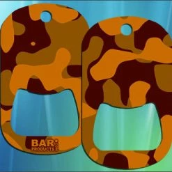 BarProducts.com Dog Tag Bottle Opener - Orange Camo HOME BAR & GIFTS