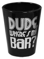 dude-bar-shot-glass-bs.jpg BarProducts.com Novelty Glassware Printed Black Shot Glasses - Funny Drinking Themes - 1.5 Ounce
