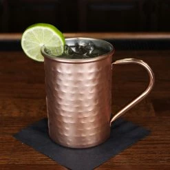 BarProducts.com BAR SUPPLIES Copper Plated Hammered Moscow Mule Classic - 18oz