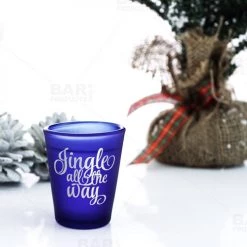 BarProducts.com Jingle All The Way - BarConic® Dark Blue Frosted Shot Glass (1.5oz) HOME BAR & GIFTS