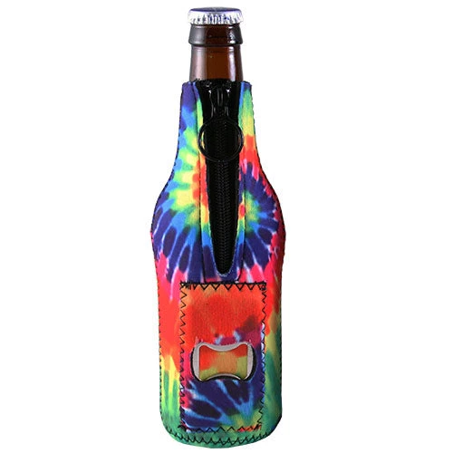 dye-tie-neoprene-bottle-cooler.jpg BarProducts.com Neoprene Bottle Cooler W/ Bottle Opener - Tie Dye