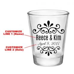 BarProducts.com CUSTOMIZABLE - 1.75oz Clear Shot Glass - Wedding Embellishment