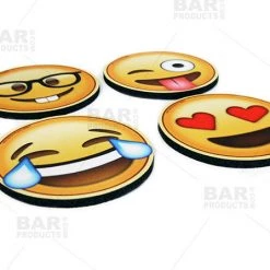 BarProducts.com Emoji Round Foam Coasters - 4 Inch Diameter BAR SUPPLIES