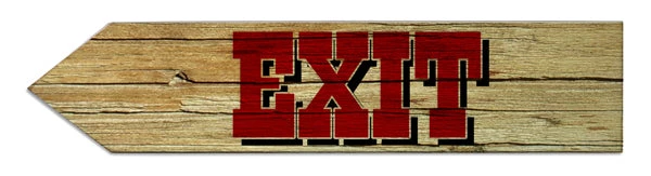exit-wood-arrow-sign-left_1.jpg BarProducts Handcrafted Exit Wood Arrow Sign Woodshop Made In The USA