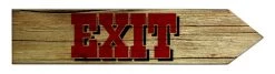BarProducts Handcrafted Exit Wood Arrow Sign Woodshop Made In The USA