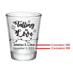 BarProducts.com CUSTOMIZABLE - 1.75oz Clear Shot Glass - Falling In Love BAR SUPPLIES
