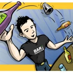 BarProducts.com Flair Bottle - Illustrated Flair Guy - 750ML