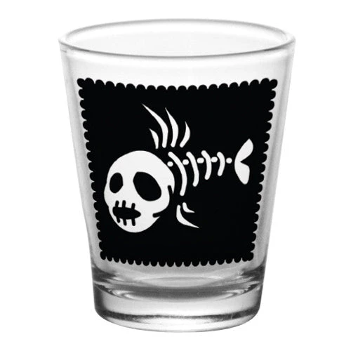 fish-cute-skull-shot-glasses.jpg BarProducts.com Printed Shot Glasses - Cutsey Skulls - 1.75 Ounce Novelty Glassware