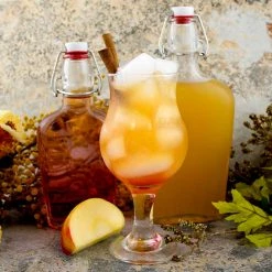 BarProducts.com Flask Glass Bottle W/ Swing Top - Available In 8.5 Or 17 Ounce Master Mixology