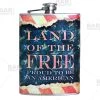 BarProducts.com Stainless Steel Hip Flask - Vintage Patriotic Design - Several Size Options Flasks & Portable