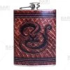 BarProducts.com Flasks & Portable Stainless Steel Hip Flask - Leather Snake Design - Several Size Options