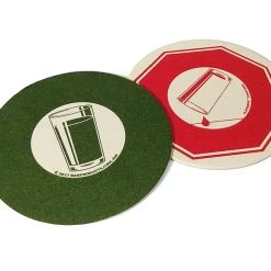 BarProducts.com BAR SUPPLIES Flipserve™ Drink Coasters - "Cocktails" Red Stop And Green Go - 4" Round - Pack Of 100