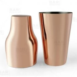 BarProducts.com BarConic® French Style 2 Piece Cocktail Shaker - Copper Plated - 20oz Master Mixology