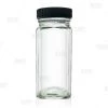 BarProducts.com Craft Bottles And Jars French Square Craft Bartending Jar W/ Black Lid - Clear 4oz