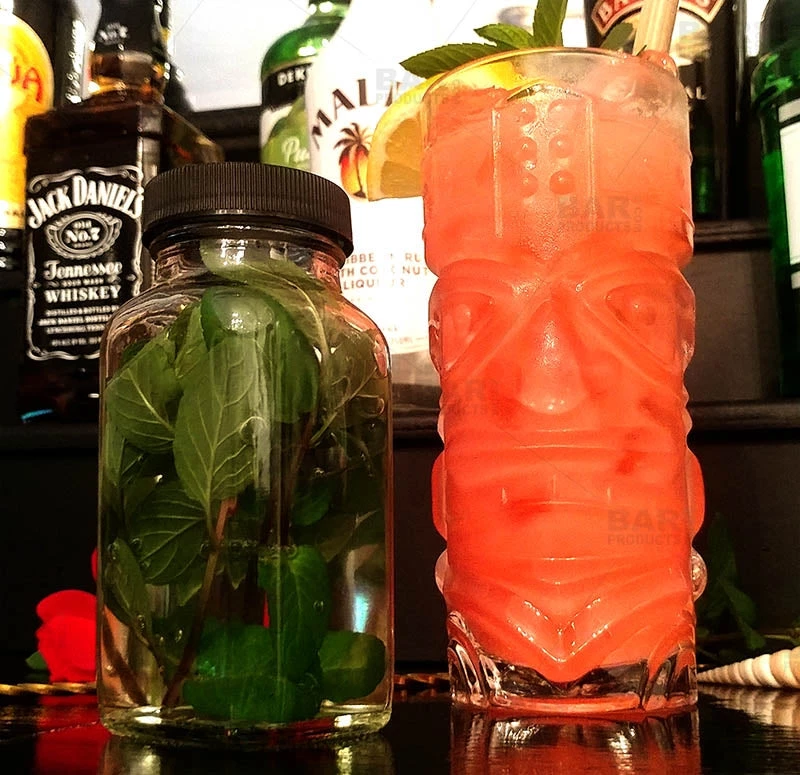 french-square-craft-bartending-jar-6oz-bpc-6.jpg BarProducts.com French Square Craft Bartending Jar W/ Black Lid - Clear 6oz