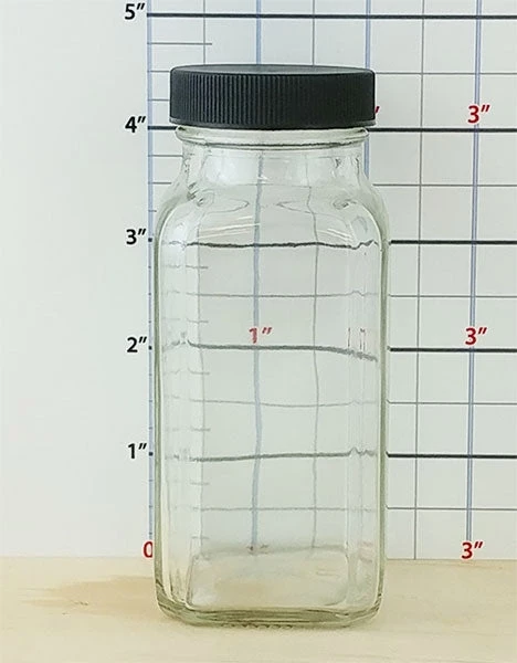 french-square-craft-bartending-jar-6oz-ms.jpg BarProducts.com French Square Craft Bartending Jar W/ Black Lid - Clear 6oz