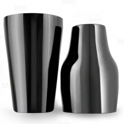 BarProducts.com BarConic® French Style 2 Piece Cocktail Shaker - Gun Metal - 20 Oz Cocktail Shakers