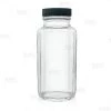 BarProducts.com French Square Craft Bartending Jar W/ Black Lid - Clear 8oz Craft Bottles And Jars