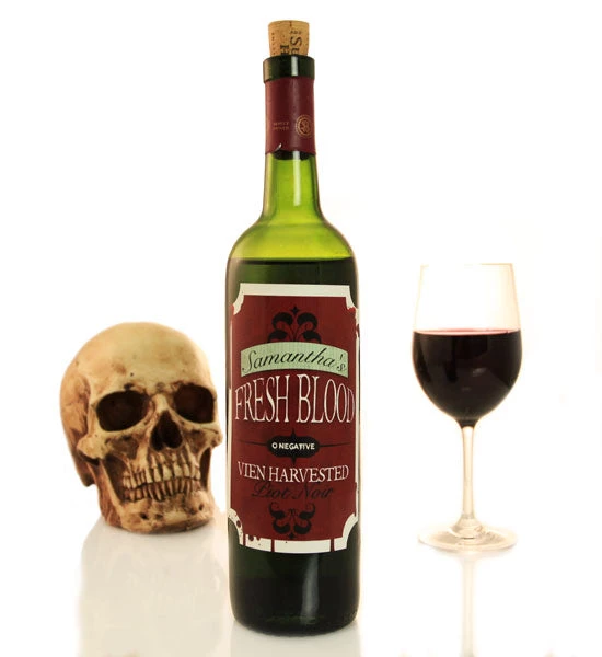fresh-blood-custom-wine-halloween-label.jpg BarProducts.com Add Your Name Halloween Themed Wine Label - Fresh Blood Wine Opener Accessories