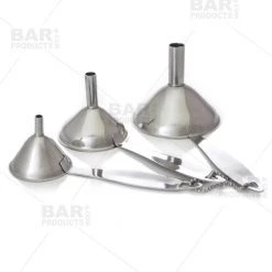 BarProducts.com KITCHEN, DINING & SERVICE Condiment Funnel Set - Stainless Steel