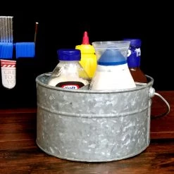 BarProducts.com Galvanized Table Caddy - Round Bar Caddies