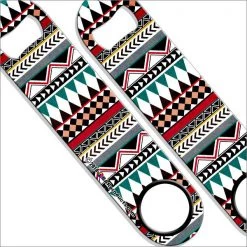 BarProducts.com Kolorcoat™ Speed Bottle Opener - Aztec - Geometric - V5