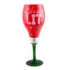 BarProducts.com Let's Get Lit Christmas Themed Novelty Wine Glass - 20 Ounce