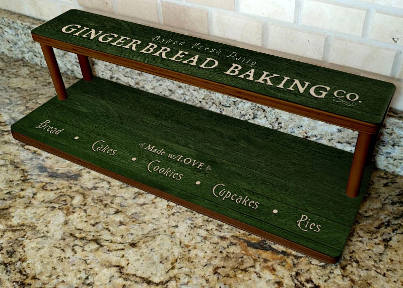 gingerbread-counter-caddy-STRAIGHT-WEB.jpg BarProducts.com Counter Caddies™ - Gingerbread Baking Co. - 24" STRAIGHT Shelf SPECIAL COLLECTIONS