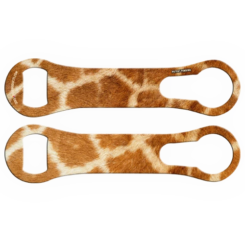 giraffe-vrod_1.png BarProducts.com Kolorcoat™ V-Rod® Opener - Giraffe Custom Bottle Openers