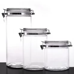 BarProducts.com Glass Canisters - Oval With Air Tight Lid - Size Options