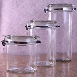 BarProducts.com Glass Canisters - Oval With Air Tight Lid - Size Options