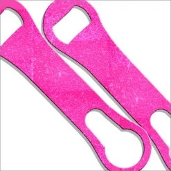 BarProducts.com V-Rod® Bottle Opener - Glitter Neon Pink Bartending Bottle Openers
