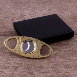 BarProducts.com Double Blade Guillotine Cigar Cutter - Gold Plated SPECIAL COLLECTIONS