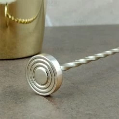 BarProducts.com BarConic® Gold Plated Bar Spoon W/ Muddler Tip - Professional Grade - 40cm Length