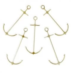 BarProducts.com Anchor Cocktail Picks - Gold Plated - Set Of 6