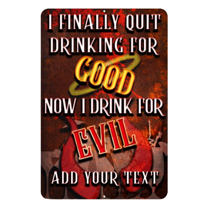 good-evil-ayn-web1.jpg BarProducts.com Bar Signs Metal Bar Sign - Customized - Good Evil - 12" X 18"