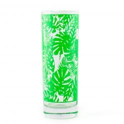 BarProducts.com SPECIAL COLLECTIONS BarConic® Collins Glass- Tropical Leaves Pattern - 9.5 Ounce