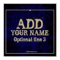 BarProducts.com ADD YOUR NAME Tabletop Ring Toss Game - Blue Grunge HOME BAR & GIFTS