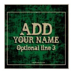 BarProducts.com ADD YOUR NAME Tabletop Ring Toss Game - Green Grunge HOME BAR & GIFTS