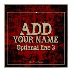 BarProducts.com ADD YOUR NAME Tabletop Ring Toss Game - Red Grunge HOME BAR & GIFTS