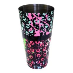 BarProducts.com Cocktail Shaker Tin - Printed Designer Series - 28oz Weighted - Girly Grunge Splatter Skulls BAR TOOLS