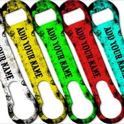 BarProducts.com BAR TOOLS ADD YOUR NAME V-ROD® Bottle Opener – Grunge – Several Color Options
